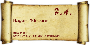 Hayer Adrienn névjegykártya